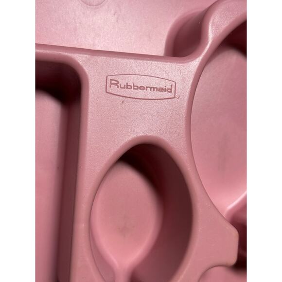 Rubbermaid Mauve Silverware Flatware Cutlery Tray Utensil Holder 1992 Large Pink - Picture 2 of 6
